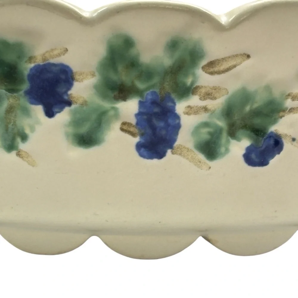 Vintage McCOY Pottery Grapevine Scalloped Bowl Flower Planter Pot Dish MCM Large